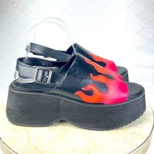 Dolls Kill Horoscopez Platform Shoes Hot As Hell Sandler (size 11)